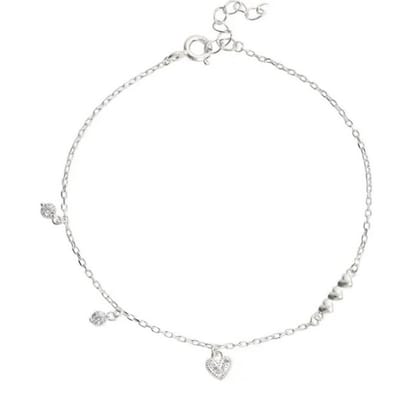 Zilver -armband -hart- zirkonia -16 cm - Charme Bijoux