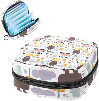 Maandverband etui - Period pouch - Hygiëne onderweg - Zacht en duurzaam - 17x17x12 cm - Meerkleurig