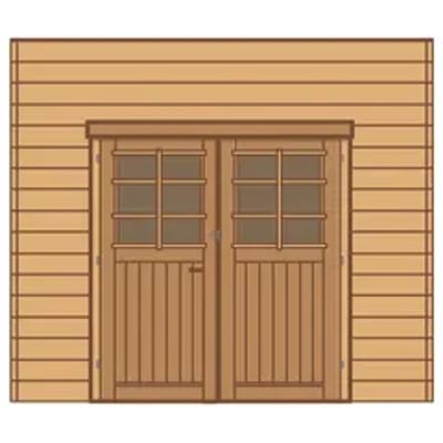 Solid Carport Voorwand Dubbele Deur 270x255cm Voor Carport Basis 4x5m