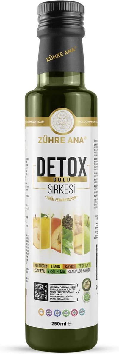 Zühre Ana Gold Azijn - Natuurlijke Fermentatie - 250 ml - Met Citroen, Gember & Groene Thee