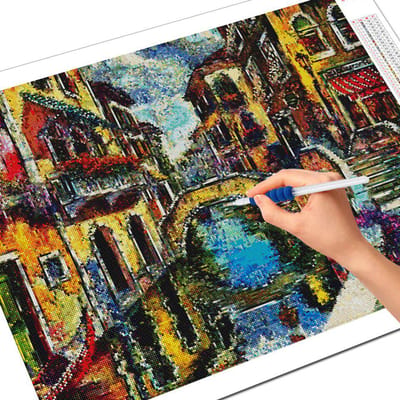 Volledige vierkante diamant borduurwerk stad 5D DIY diamant schilderij straat landschap Craft Kit wanddecoratie Full Square 20X30CM