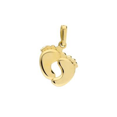 Lucardi Dames 9 karaat hanger baby voetjes - Hanger - 9 Karaat - Goudkleurig