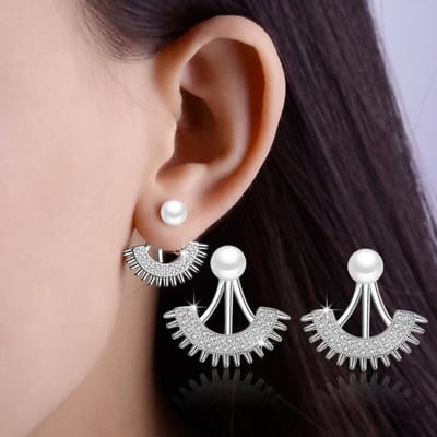 Boucle d'oreille pendante en Argent Sterling 925 100 % Perle d'Origine Femmes Ronde Perle d'Eau Douce Pierre Précieuse Aros Mujer Oreille Orecchini Bijouterie argenté
