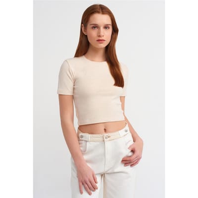 Dames Slim Fit Crop T-Shirt