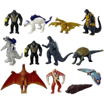 12 stuks/set Godzilla VS King Kong 3e 4e Generatie Imperium Monsters Beweegbare Gewrichten Actiefiguur PVC Model Poppetje Kinder Verjaardag Speelgoed black