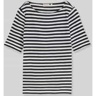 Tom Tailor - T-shirt met streepjesmotief - Maat XS - navy offwhite stripe