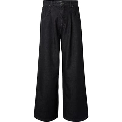 Urban Classics - Pleated Jeans With Long pocket Wijde broek - Taille, 28 inch - Zwart
