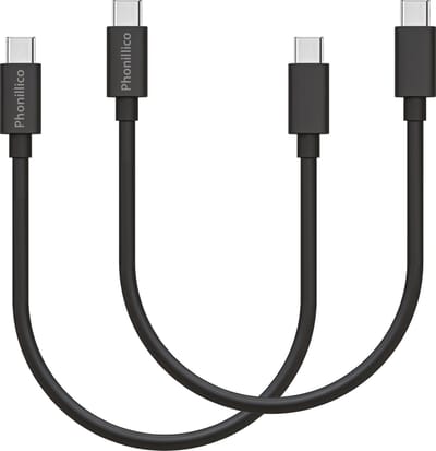 2x USB C naar USB C Kabel Zwart - 0,2 meter - Oplaadkabel voor Samsung Galaxy A14 4G / A14 5G / A34 5G / A54 5G