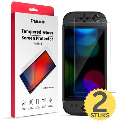Transnovo 9H Gehard Glas Screenprotector geschikt voor Nintendo Switch 2 | Switch-games accessoires | 2 stuks hard bescherming cover folie voor display | Console accessoires