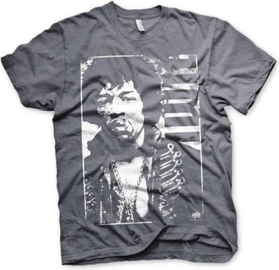 Jimi Hendrix Heren Tshirt -M- Distressed Grijs