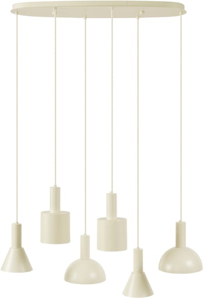 QAZQA biles - Scandinavisch Hanglamp voor boven de eettafel | in eetkamer - 6 lichts - L 92.5 cm - Crème - Woonkamer | Slaapkamer | Keuken