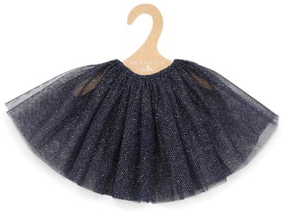 Asi poppenrok tule navy blauw goud - poppenkleding accessoire.