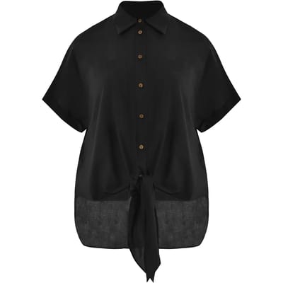 Katoenen popeline blouse met opgestikte zakken voor dames Mat Fashion