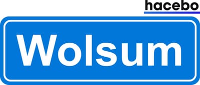Hacebo - Plaatsnaam Sticker - 29x10 CM - Wolsum sticker - Verkeersborden sticker - grappige cadeaus - Wolsum