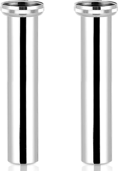 Dailygoods- Dompelbuis 300 mm - Roestvrijstalen Verlengbuis - Verstelbare Sifon - Universele Sifonverlenging - Geschikt voor Wastafel - Gladde Binnenwand - Afvoerpijp