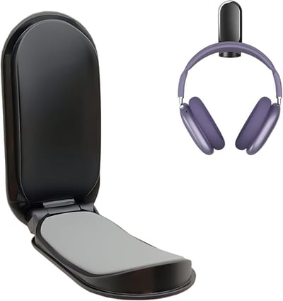 Vouwbare Hoofdtelefoonhouder, Universele Headset Stand, Desk Hook met Sterke Tape en Siliconen Pad voor Alle Hoofdtelefoonformaten en Organisatie van Kabels