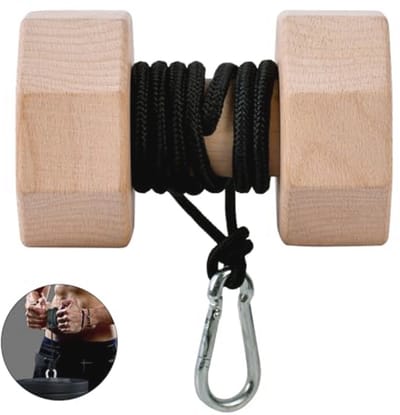 Houten Polsroller en Onderarm Trainer - Grip Versterker voor Vingers en Pols