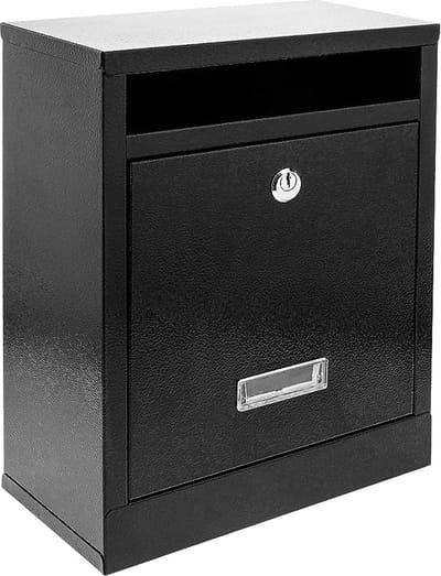 Metalen brievenbus voor brieven en post in zwarte kleur 24 x 12 x 31 cm