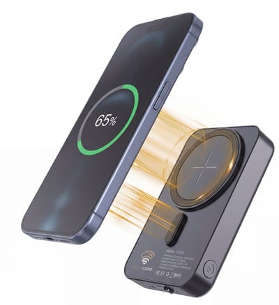 Golden Sound Powerbank met zonnepaneel - Geschikt voor Magsafe systeem - Solar Powerbank - Zonneenergie powerbank - Noodpakket - 10.000 mAh - Magnetische powerbank - Draadloos opladen