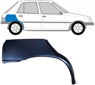 Reparatiepaneel achterspatbord voor Peugeot 205 1983-1998 / Rechts
