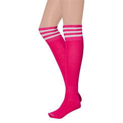 Apollo - Cheerleaders sokken - Cheerleader kousen - Fluor Rose - One Size - Cheerleader kostuum dames - Carnavalskleding - Cheerleader