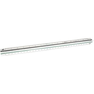 Aristo schaalstok F - lengte 30 cm - 1:2.5 :5 :10 :20 :50 :100 (DIN) - wit kunststof - in beschermetui - AR-1314/4