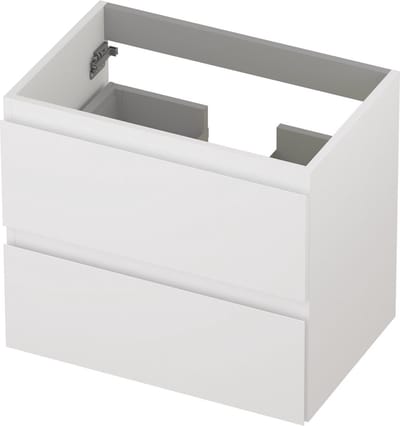 INK® wastafelonderkast 2 laden greeploos gelakt 60x40x52cm, mat wit