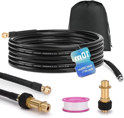 Slang voor Reiniging - Afvoer Ontstopper - Verstopping Verhelpen - Universele Adapter - 10 Meter - Zwart