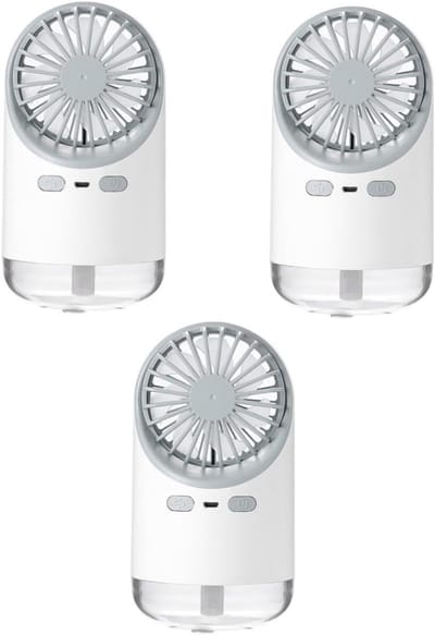 Luchtbevochtiger Ventilator - Vernevelaar Koeler - Persoonlijke Koeling - Drie Windstanden - 200ml Tank - Wit