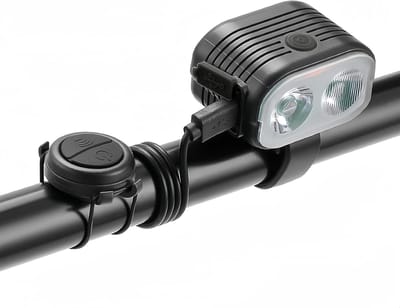 Koplamphoornlamp, 2-in-1 hoornlamp, 120 dB in-line hoorn, 6 bedrijfsmodi, 320 mAh-batterij, USB-oplaadbaar, eenvoudige, directe installatie, geschikt voor alle fietsen, mountainbikes en racefietsen