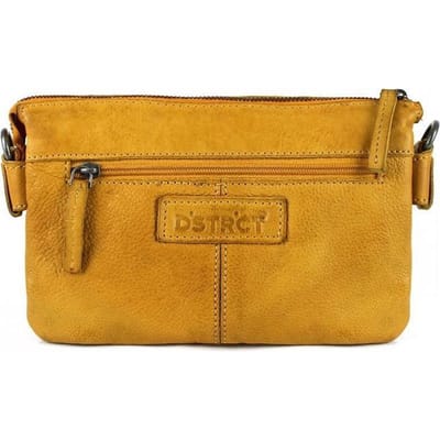 DSTRCT Crossbodytas Harrington Road Leer - geel