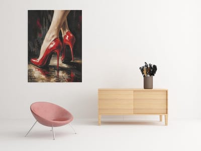 Canvas Schilderij Rode Hakken - Fashion - Wall Art - 75x100-cm
