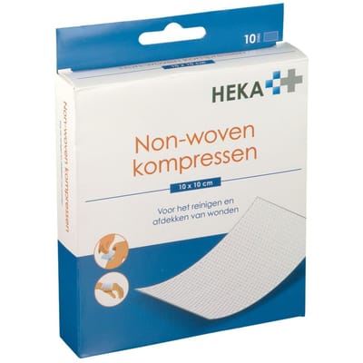 Hekasoft Kompres Niet-Geweven Steriel 4-Lagig 10x10cm 10 Compressen