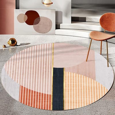 Moderne Licht Luxe Ronde Tapijten Kamerdecoratie Tienerkleden Woonkamer Tapijt Huisdecoratie Stoelmat Kinderkamer Tapijt Diameter 80cm