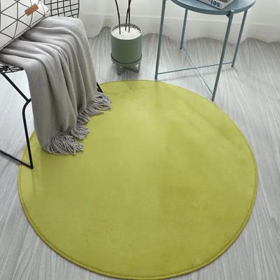 Rond tapijt in Scandinavische stijl Woonkamer Salontafel Kinderkamer Schattig Effen Kleur Vloerkleed Computerstoel Hangmand Zachte Mat 80cm 31.4 in