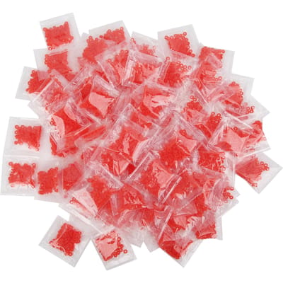 100 Zakjes Elastiekjes Aasbandjes voor Vissen Pellet Aas Wedstrijd Grofvissen Onderlijn Materiaal 3x1mm pink