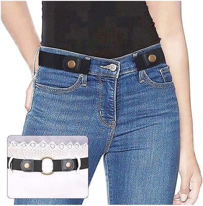 Elastische Tailleband voor Dames en Heren, Onzichtbare Jeansriem voor Stretch Broeken, Perfect als Kerstcadeau tot 48 Inch