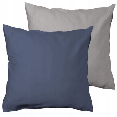 Dubbelzijdig Satijnen Kussensloop 40x40cm Marineblauw/Zilver