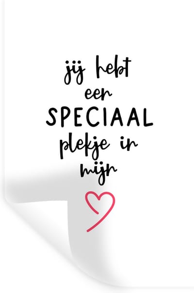 Muurstickers - Sticker Folie - Quotes - Liefde - Jij hebt een speciaal plekje in mijn hart - Spreuken - 20x30 cm - Plakfolie - Muurstickers Kinderkamer - Zelfklevend Behang - Zelfklevend behangpapier - Stickerfolie