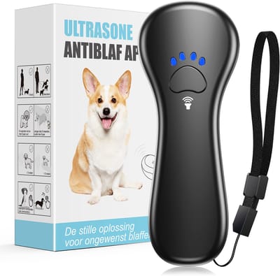 Ultrasone Anti Blaf Apparaat - Anti Blaf Apparaat - Zonder Schok - alternatief Anti Blafband - voor Kleine & Grote Honden - USB-Oplaadbaar - Zwart
