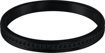 Quiges Stapelring Dames - Vulring Bolletje - RVS Zwart - Maat 21 - Hoogte 2mm