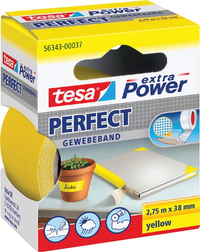 Textieltape tesa perfect 2.75mx38mm geel | 6 stuks