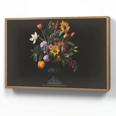 Wandlamp 100x70 cm - Oplaadbaar - Zonnebloemen - Boeket - Kleurrijk - Wandlampen binnen woonkamer - Slaapkamer lamp - Decoratieve nachtlamp - Vloerlamp draadloos