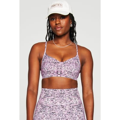 Fabletics Sleek Seamless Low Impact Bra Cosmic Splatter Maat: XXL/1X REG | Sport BH's Outlet | Dames | Roze