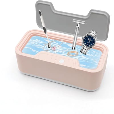 Ultrasone Reiniger - Schoonmaakapparaat Bril - Snel Reinigen - Drie Reinigingsmodi - 22.9 x 11.1 x 8.4 cm - Roze