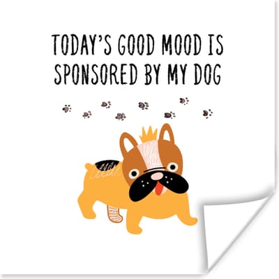 Poster Huisdieren - Quotes - Hond - Spreuken - Today's good mood is sponsored by my dog - 100x100 cm XXL