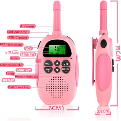 Velox Walkie Talkie Oplaadbaar - Walkie Talkie Kinderen - Walkie Talkie Met Oplader - Walkie Talkie Kinderen Oplaadbaar - Walkie Talkie Oplaadbaar Kinderen