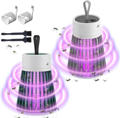 Oplaadbare Mosquito Zapper met 1200 mAh Batterij voor Effectieve Muggenbestrijding, UV Licht voor Tuin, Binnen en Camping, 360° Aantrekkingskracht
