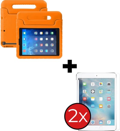 Hoesje - Geschikt voor Apple iPad Mini 1 (2012) - 7.9 inch - Met 2x Screenprotector - Kinderhoes - Shockproof Bumper - Kidsproof Case - Tablethoes - Kinder Hoes Cover - Zwart