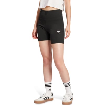 Adidas Essentials Ribbed Shorts Korte Broeken Dames - Zwart - Maat XS (30-32) - Katoen Jersey